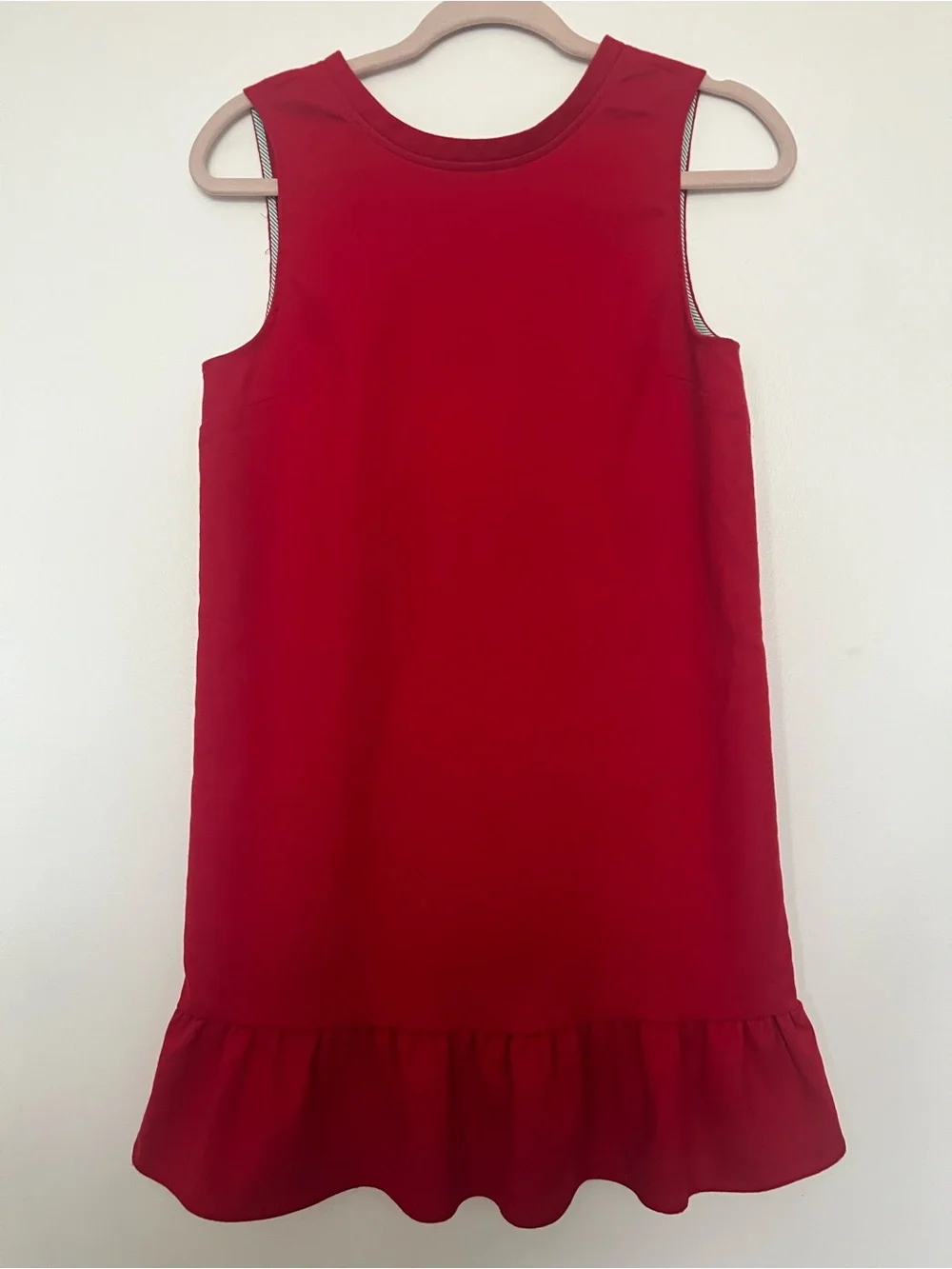 Vineyard Vines Red Sleeveless Ruffle Hem Kids Dress